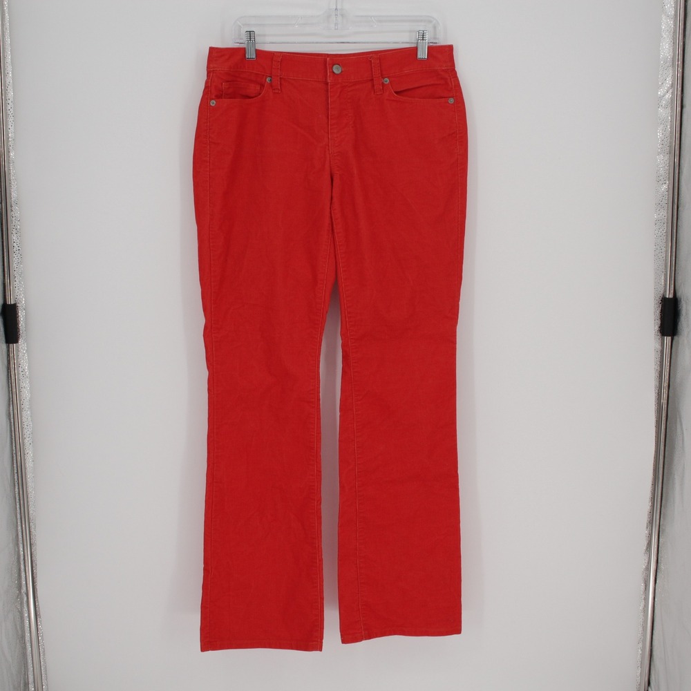 Ann Taylor LOFT Women's Orange Red Corduroy Curvy Bootcut Pants Size 29/8